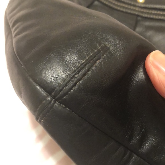 Coach Hampton Pleated Black Leather Hobo Bag - Picture 10 of 15